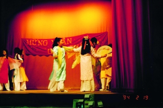 20X Jade dancing as part of the Indo-Vietnamese Dance Group in the 1990s. Photo author unknown. Courtesy of Thanh Le